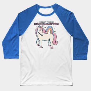 Ready to Crush Kindergarten Cute Unicorn Back to School Baseball T-Shirt